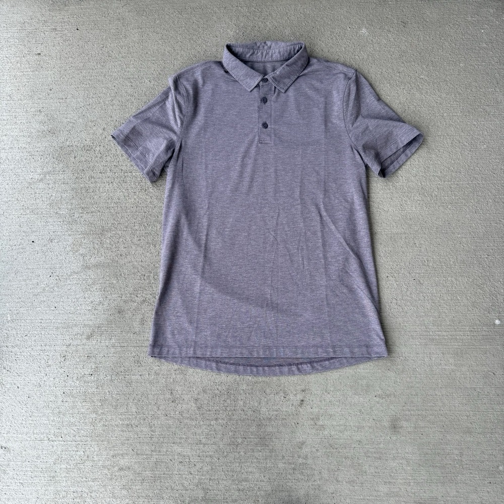 Lululemon Men's Purple Stretch Performance Polo Shirt Short Sleeve Size Small